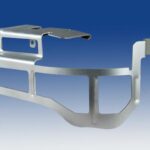 Silver car seast fram on blue